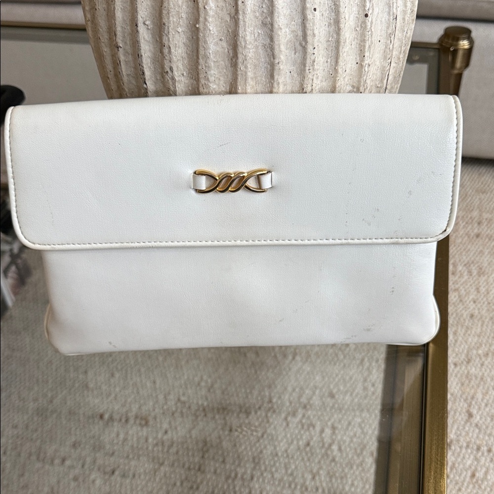 Vintage Elegant White Clutch Bag